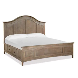 Paxton Place Wood King Panel Bed Storage Rail