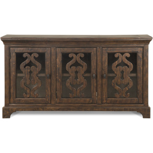 St. Claire Traditional Curio China Cabinet Top in Rustic Pine