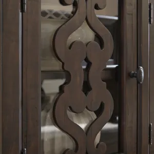 St. Claire Traditional Curio China Cabinet Top in Rustic Pine