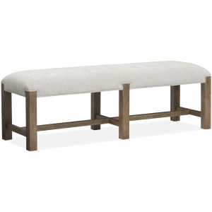 Plum Creek - LT. Brown Bench w/Upholstered Seat