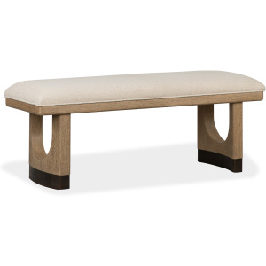 Tristan - LT. Brown Backless Bench w/Upholstered Seat & U-Shaped Legs
