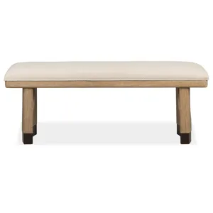 Tristan - LT. Brown Backless Bench w/Upholstered Seat & U-Shaped Legs