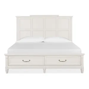 Willowbrook Egg Shell White California King Panel Storage Bed