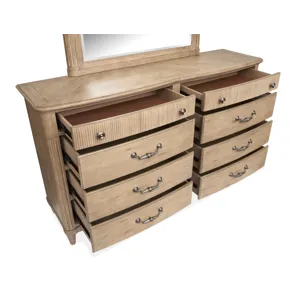 Harmony Heights Belgium Wheat Double Drawer Dresser With Landscape Mirror