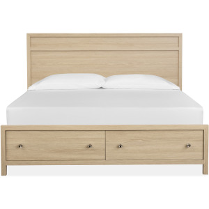 Merrifield Sandstone Beige Queen Panel Storage Bed