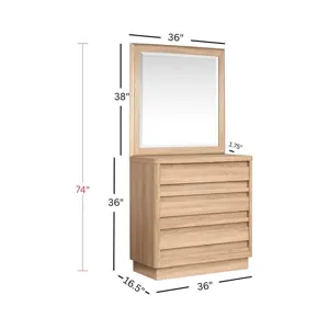Brentwood Heights Provincial Brown Single Drawer Dresser With Portrait Mirror