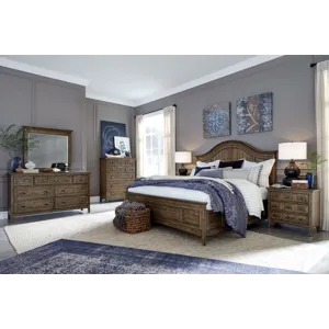 Bay Creek Toasted Nutmeg Drawer Dresser With Landscape Mirror