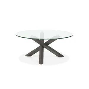 Jax Carbon Shadow And Chrome Round Cocktail Table