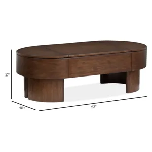 Holloway Toasted Almond Oval Lift Top Cocktail Table