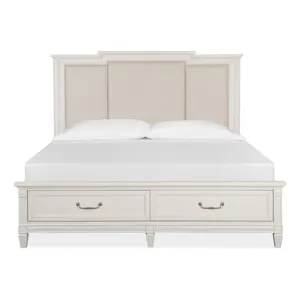 Willowbrook Egg Shell White California King Panel Upholstered Storage Bed