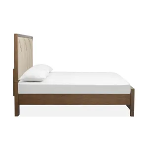 Callisto Bourbon Brown Queen Upholstered Panel Bed