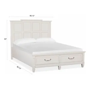 Willowbrook Egg Shell White Queen Panel Storage Bed