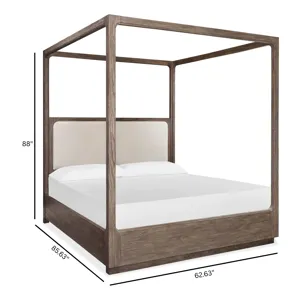 Westbourne Dark Umber Queen Upholstered Poster Bed