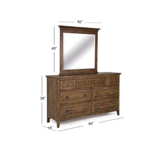 Bay Creek Toasted Nutmeg Drawer Dresser With Landscape Mirror