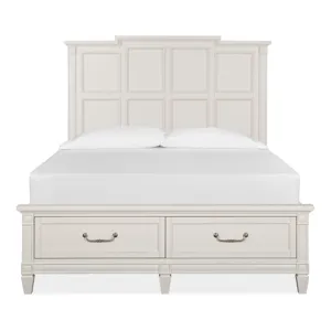 Willowbrook Egg Shell White Queen Panel Storage Bed