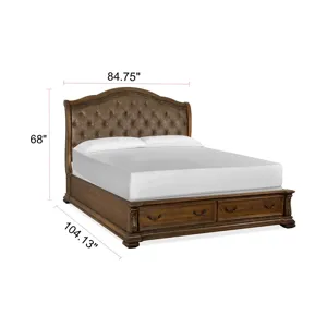 Durango Willadeene Brown California King Upholstered Sleigh Storage Bed