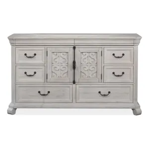 Bronwyn Alabaster Drawer Dresser With Shaped Mirror