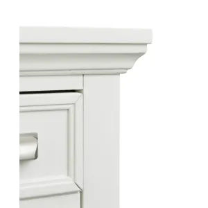 Charleston White Dove And Harbor Gray White Drawer Dresser With Grey Landscape Mirror