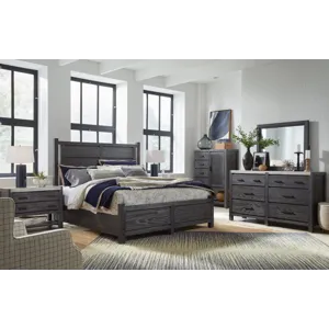 Plum Creek Ravenwood Black California King Panel Bed