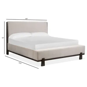 Tauren Coffee Bean Cal.King Upholstered Panel Bed