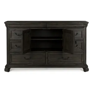 Bellamy Peppercorn Drawer Dresser With Shaped Mirror