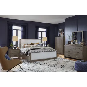 Westbourne Dark Umber Queen Upholstered Panel Bed