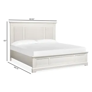 Kingston Whisper White And Cerused Nutmeg California King Upholstered Panel Bed