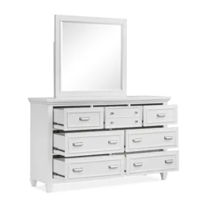 Charleston White Dove White Drawer Dresser With Landscape Mirror