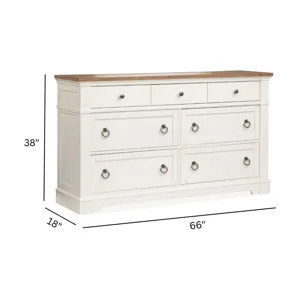 Kingston Whisper White And Cerused Nutmeg Drawer Dresser
