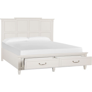 Willowbrook Egg Shell White California King Panel Storage Bed