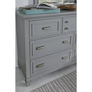 Charleston Harbor Gray Grey Drawer Dresser With Landscape Mirror