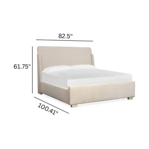 Lorelei Misty Cloud California King Upholstered Sleigh Bed