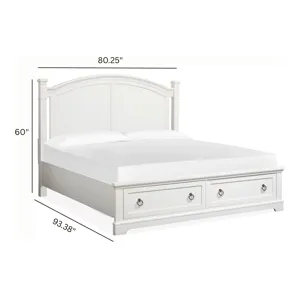 Kingston Whisper White And Cerused Nutmeg California King Panel Storage Bed