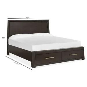 Tauren Coffee Bean Cal.King Panel Storage Bed