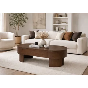 Holloway Toasted Almond Oval Lift Top Cocktail Table