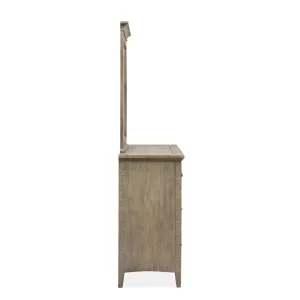 Paxton Place Dovetail Grey Drawer Dresser With Landscape Mirror