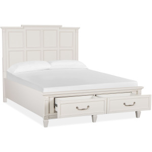 Willowbrook Egg Shell White Queen Panel Storage Bed