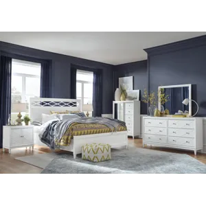 Springhouse Whisper White Queen Upholstered Panel Bed