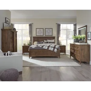 Bay Creek Toasted Nutmeg Drawer Dresser With Landscape Mirror
