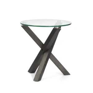 Jax Carbon Shadow And Chrome Round End Table