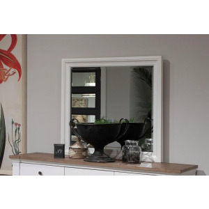 Kingston Whisper White And Cerused Nutmeg Landscape Mirror