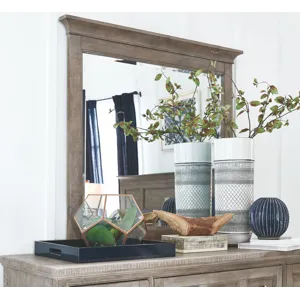 Paxton Place Dovetail Grey Drawer Dresser With Landscape Mirror