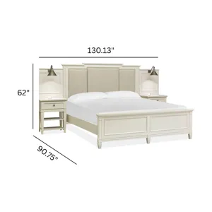 Willowbrook Egg Shell White California King Upholstered Wall Panel Bed
