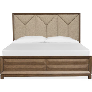 Callisto Bourbon Brown Queen Upholstered Panel Bed