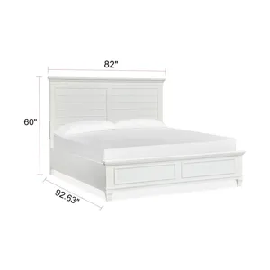 Charleston White Dove California King White Panel Bed