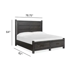 Plum Creek Ravenwood Black California King Panel Storage Bed