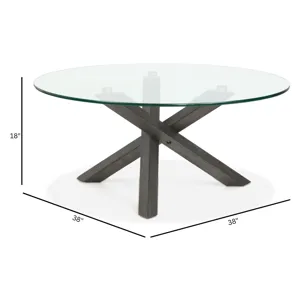 Jax Carbon Shadow And Chrome Round Cocktail Table