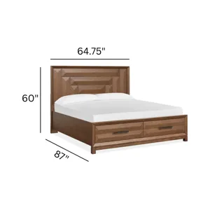 Callisto Bourbon Brown Queen Panel Storage Bed