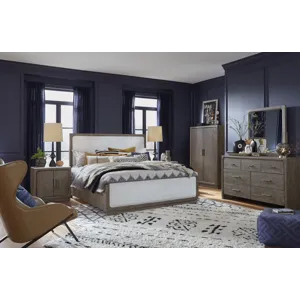 Westbourne Dark Umber Queen Upholstered Panel Bed