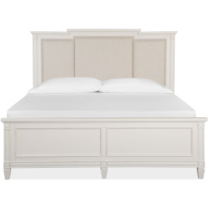Willowbrook Egg Shell White California King Panel Upholstered Bed